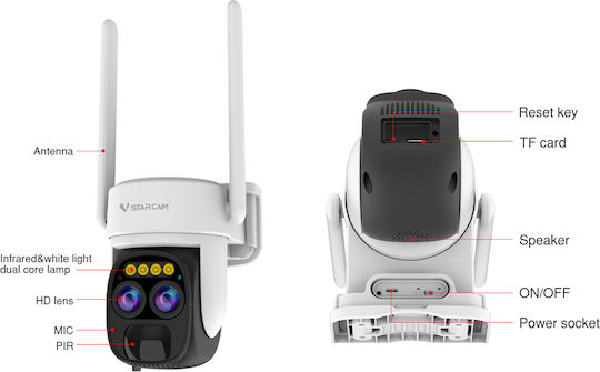Vstarcam CB67D IP Камера за наблюдение Wi-Fi Full HD+ 3MP Водоустойчива с Двупосочна Комуникация