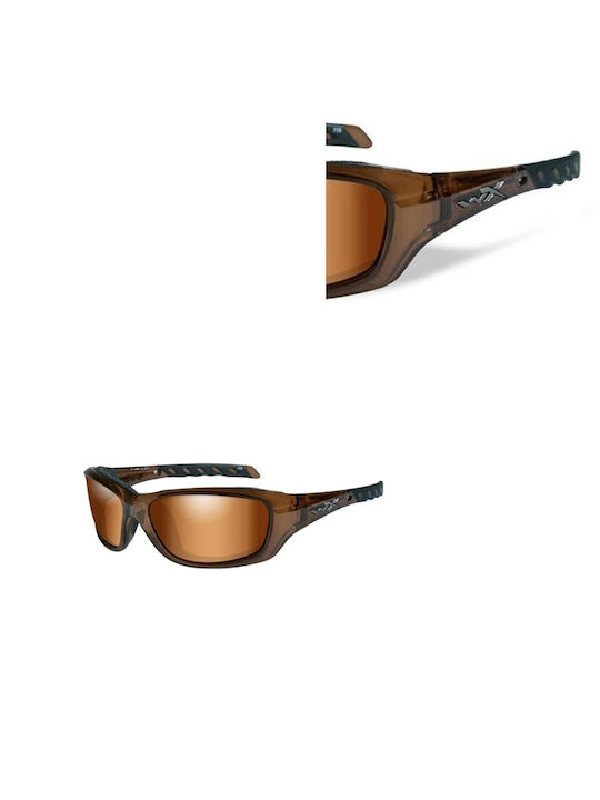 Wiley X Sunglasses with Brown Plastic Frame and Brown Mirror Lens CCGRA06