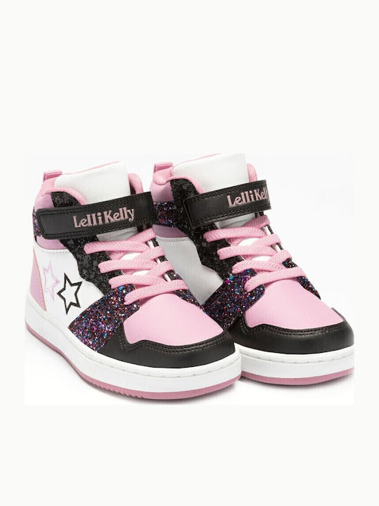 Anna B Kids Sneakers High with Scratch Pink / White / Black