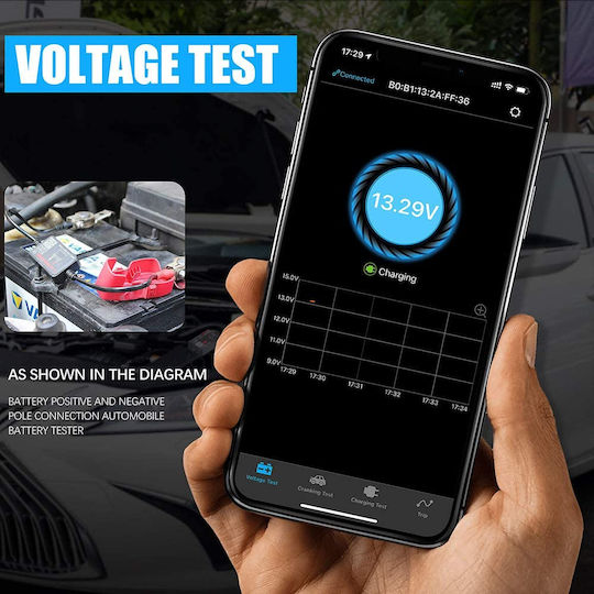 Konnwei Αναλογικό Battery Tester με Κροκοδειλάκια