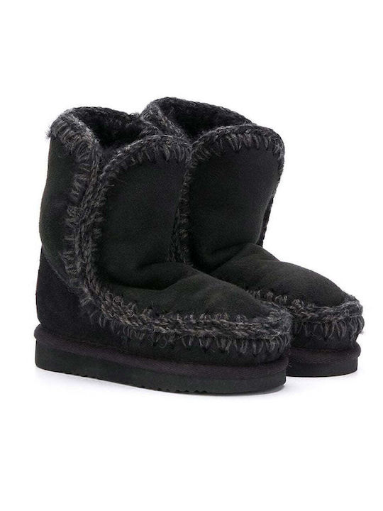 Mou Kids Leather Boots Black