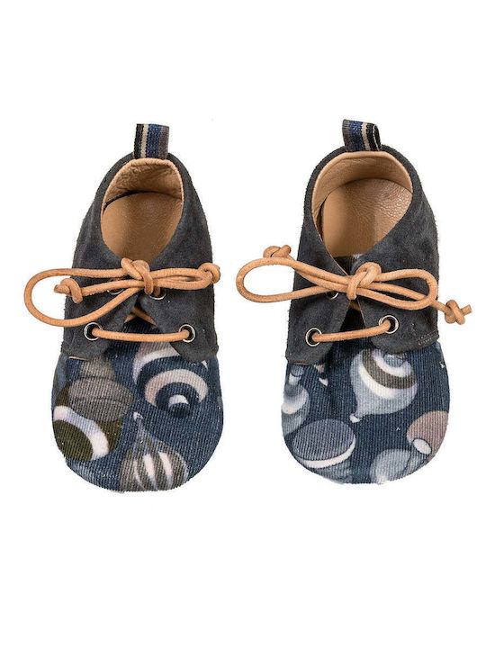Designer's Cat Blue Baptism Fabric Soft Sole Oxfords