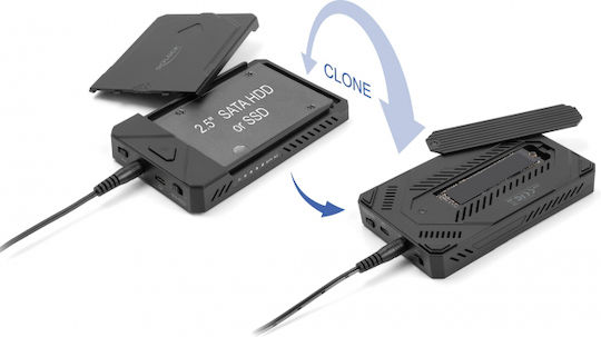 DeLock Θήκη για 2 Σκληρούς Δίσκους 2.5" / M.2 SATA III NVME με σύνδεση SATA