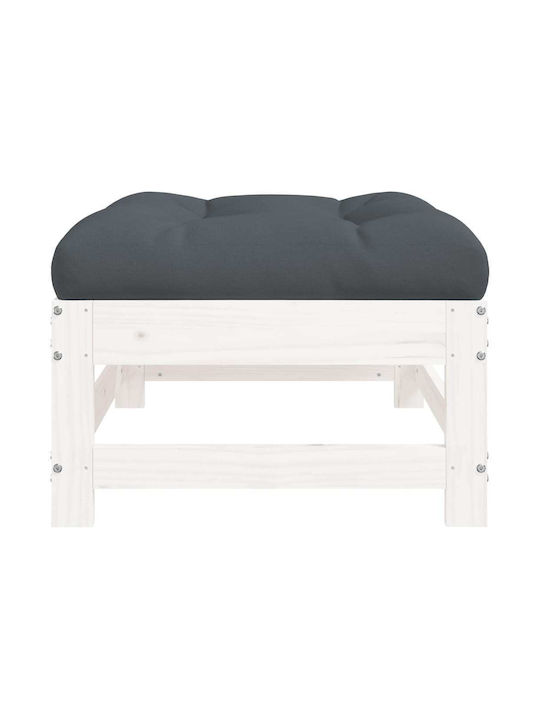 Hölzernes Gartenhocker Würfel Für Außenbereich Mit Kissen Weiß 2Stücke 62x62x32cm