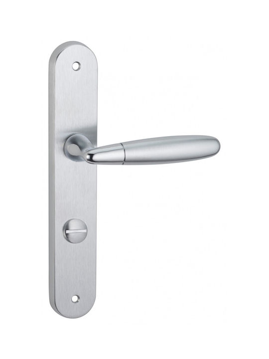 Thirard Lever Middle Door with Plate Pair Silver