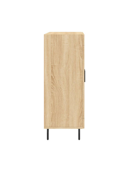 vidaXL Wohnzimmer Vitrine aus Holz & Metall mit Verglasung Braune 69.5x34x90cm