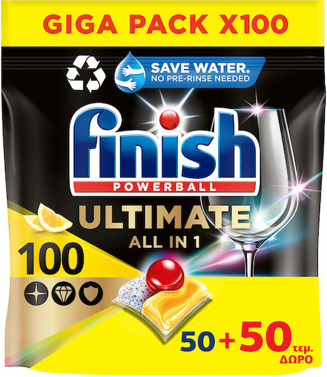 Finish Ultimate 100 Κάψουλες Πλυντηρίου Πιάτων 100 Μεζούρες