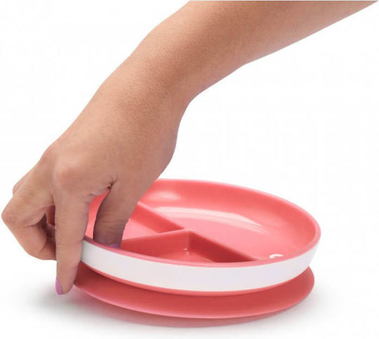 Munchkin Children's Stay Put Suction Food Plate Plastic Salmon