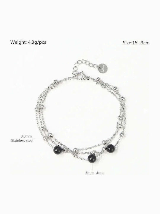 Charmy Damen Armband Kette aus Edelstahl 18cm