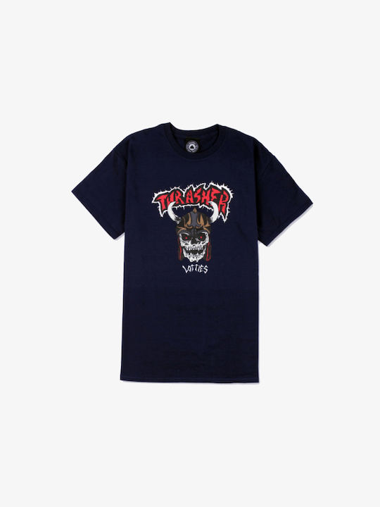 Thrasher Ανδρικό T-shirt Κοντομάνικο Navy Μπλε