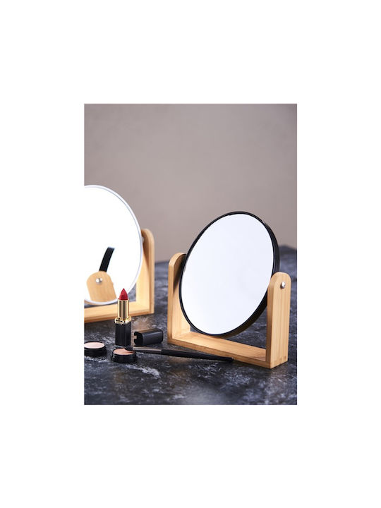 Wall Mirror with Brown Wooden Frame 1pcs