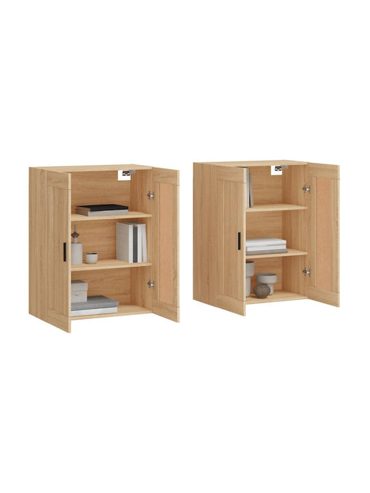 Hanging Living Room Cabinet from Particle Board Beige 69.5x34x90cm