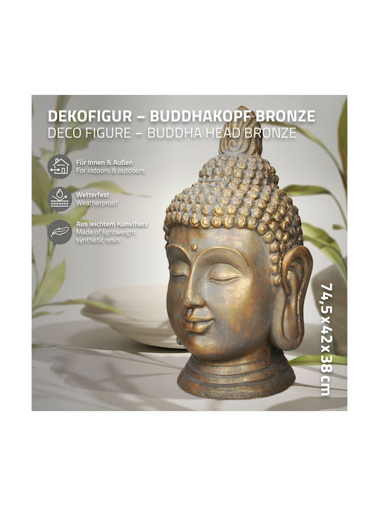 ECD Germany Dekorativer Buddha aus Stein 42x38x74.5cm 1Stück