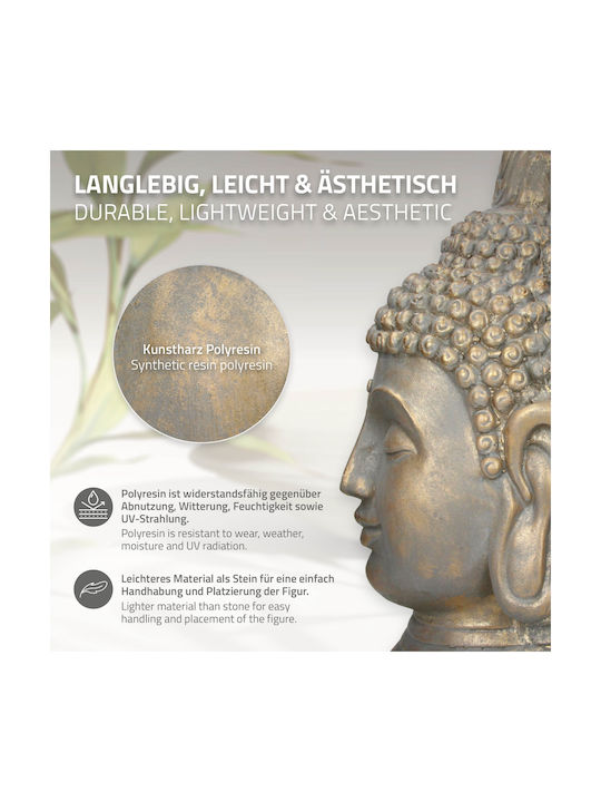 ECD Germany Dekorativer Buddha aus Stein 42x38x74.5cm 1Stück