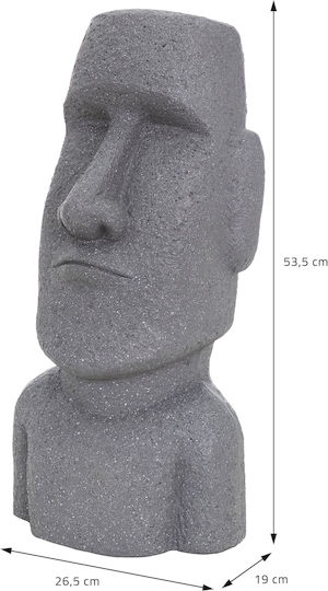 ECD Germany Decorative Figure made of Stone Moai Rapa Nui Head 26.5x19x53.5cm 1pcs