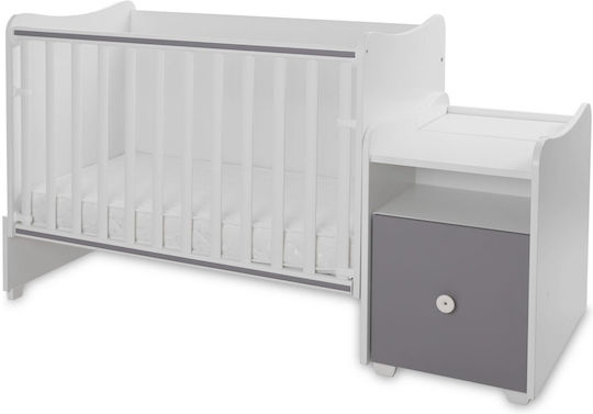 Lorelli Πολυμορφική Κούνια Trend Plus White/Stone Grey με Στρώμα & Συρτάρι