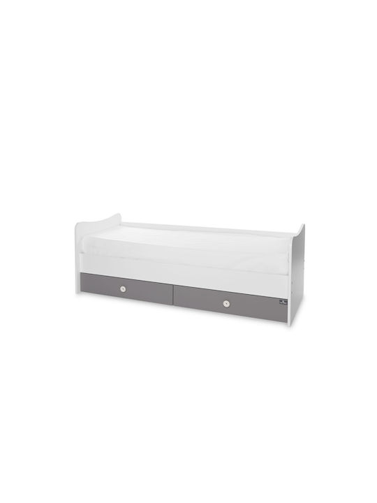 Lorelli Polymorphe Babybett Trend Plus Weiß/Stone Grey mit Matratze & Schublade