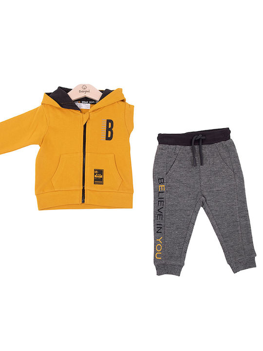 Babybol Kids Sweatpants Set Yellow 3pcs