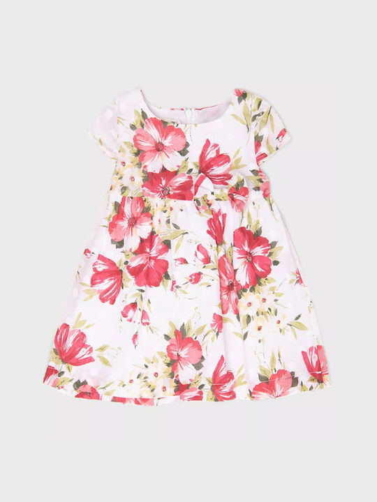 Babybol Mädchen Kleid Blumen Kurzärmelig Rosa