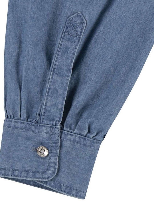 Kids Shirt Long Sleeve Denim Blue Western