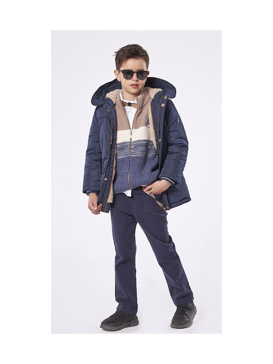 Hashtag Kinderparka Kurz mit Kapuze Marineblau