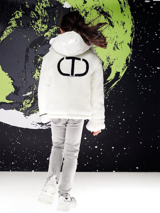 Kids' Quilted Jacket Short with Hood White