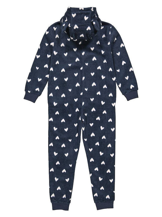 La Redoute Collections Παιδική Πιτζάμα Ολόσωμη Χειμωνιάτικη Fleece Μπλε