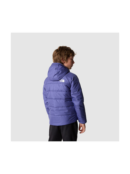 Детско спортно яке Кратък Двустранен с качулка Син Reversible