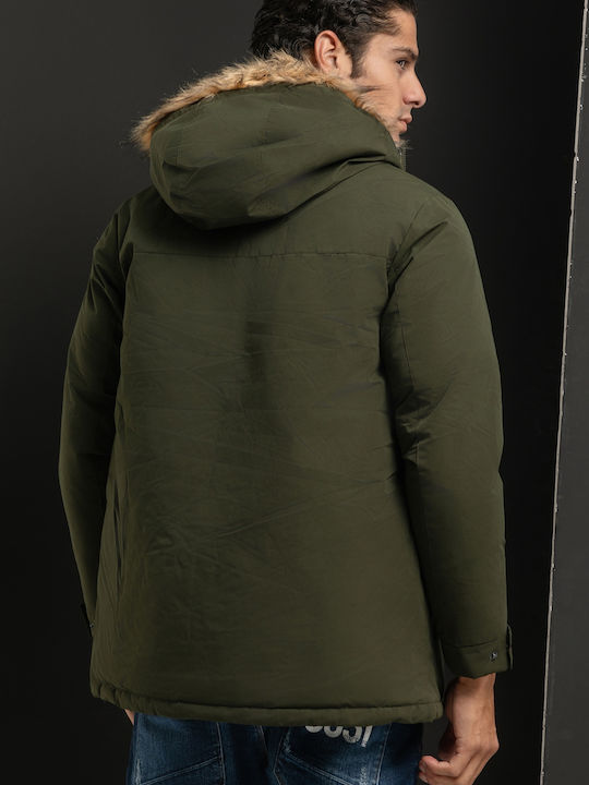 Projekt Produkt Men's Winter Parka Jacket Khaki