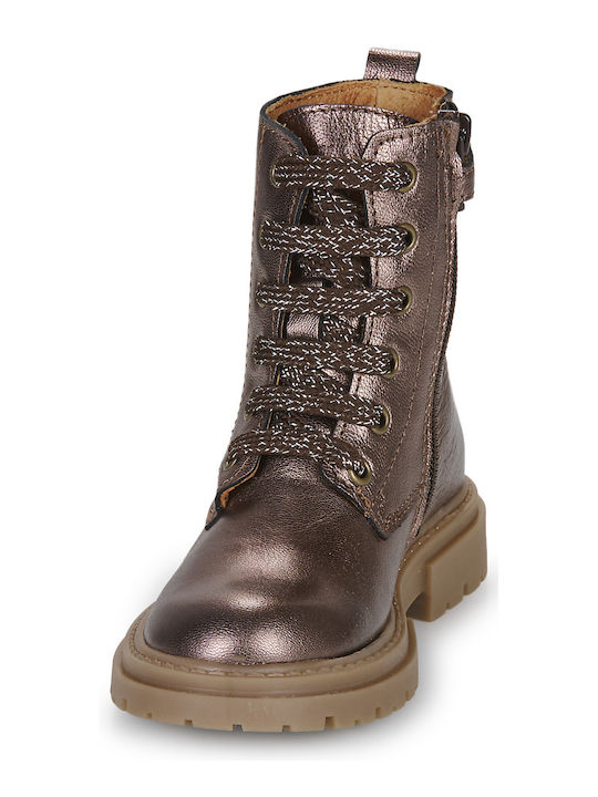 Kids Boots with Zipper Gold