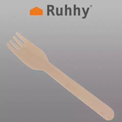 Ruhhy Biodegradable Fork Disposable Wooden 100pcs