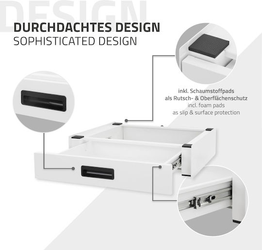 ML-Design 490007340 Conector de Mașină de Spălat/Uscător din Metal cu Sertar 60.5x54εκ. 1buc