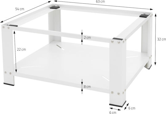 ML-Design 490007341 Suporturi de Mașină de Spălat din Metal 63x54εκ. 1buc