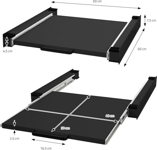 ML-Design 490009209 Ρυθμιζόμενο Συνδετικό Πλυντηρίου/Στεγνωτηρίου από Μέταλλο 60x60εκ.