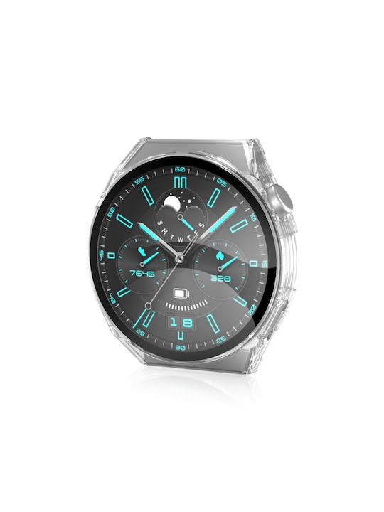 2 1 Cadru Carcasă de Plastic în culoarea Transparent pentru Huawei Watch GT 3 Pro 46mm - Ceas Huawei GT 3 Pro 46mm