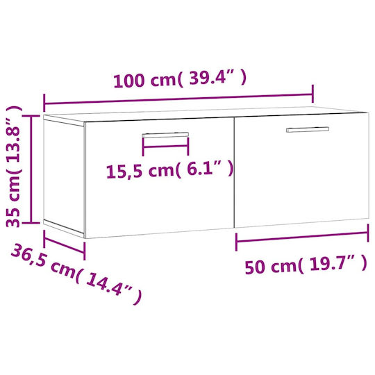vidaXL Bathroom Cabinet L100xW36.5xH35cm Sonoma