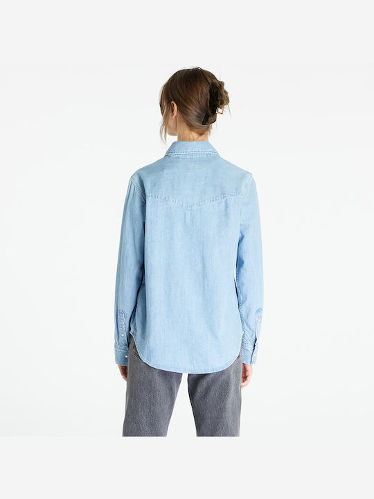 Levi's Western Langärmelig Damen Hemd Blau