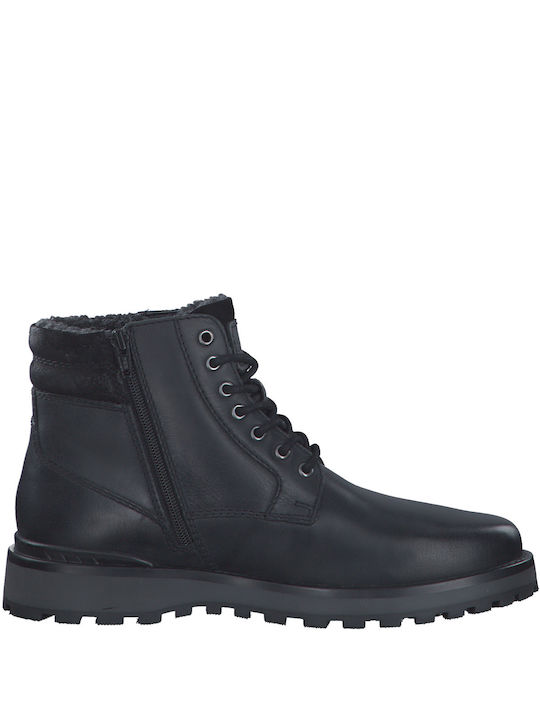 S.Oliver Men's Leather Boots with Zipper Black