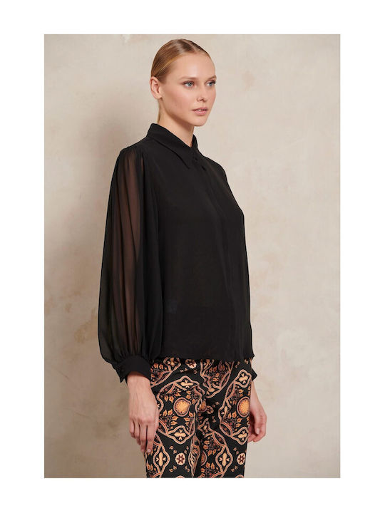 Matis Fashion Women's Long Sleeve Shirt Black