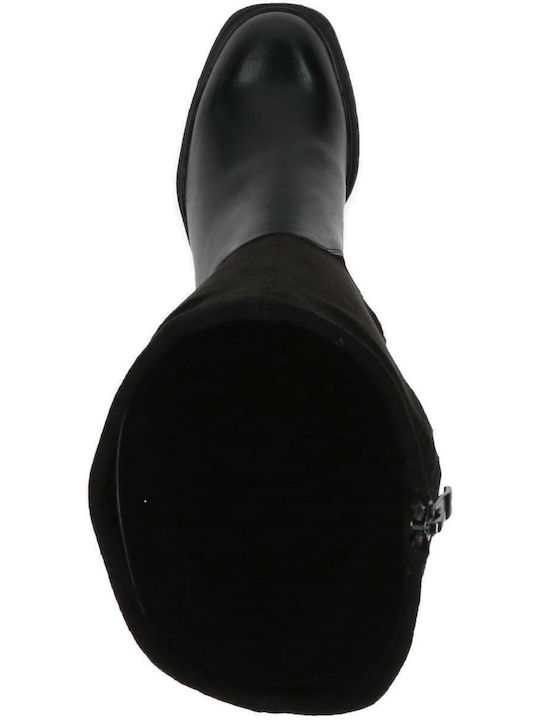 Leder Damenstiefel Schwarz