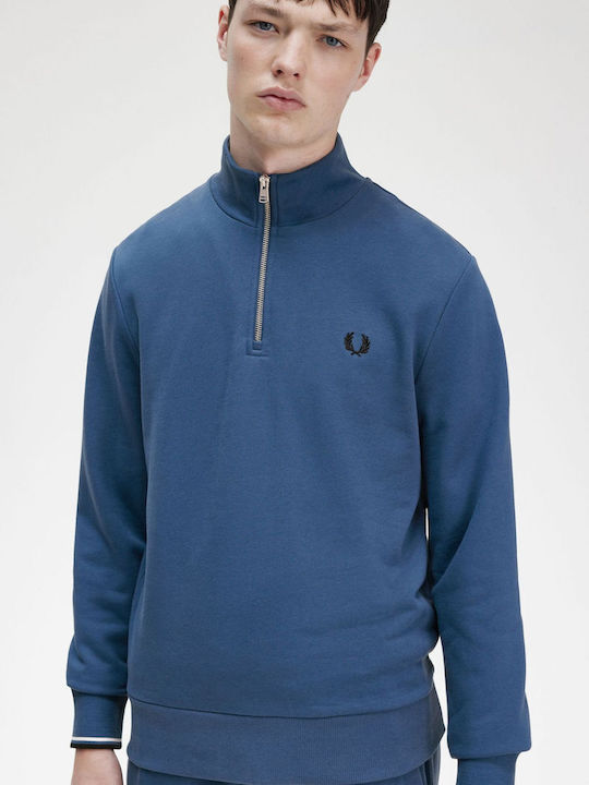 Fred Perry Men's Sweatshirt Jacket with Hood Blue