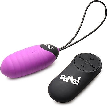 Ribbed Silicone Egg 28 Speeds mit Dildo in Lila Farbe