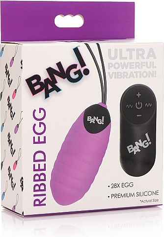 Ribbed Silicone Egg 28 Speeds mit Dildo in Lila Farbe