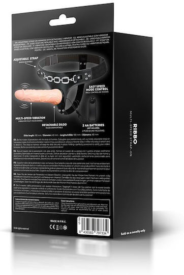 LateToBed Harnașament cu Dildo 19cm în Culoare Flesh