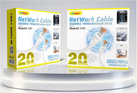Andowl U/UTP Cat.5e (Gigabit) Network Cable Ethernet 20m White