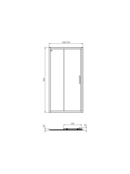 Ideal Standard Connect 2 Разделител на верандата Душ 120x120см Мат Middle Chrome