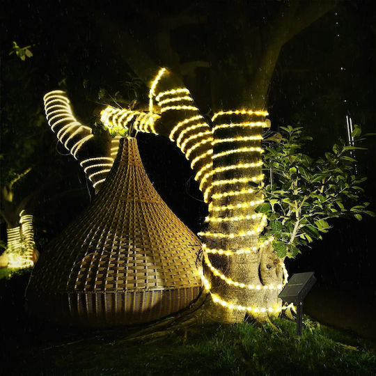 Christmas Light Tube Warm White Solar 50 Light Bulbs 7m IP65