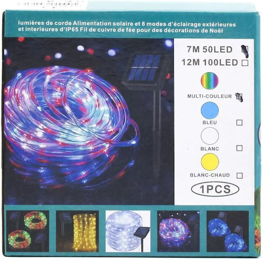 Φωτοσωλήνας 50 Glühbirnen Solar RGB 7m