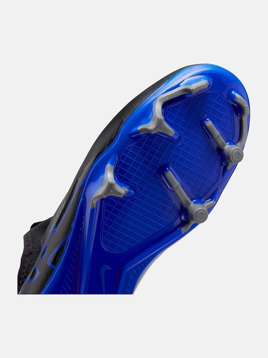 Mercurial Vapor 15 Academy FG/MG Kids Soccer Cleats Molded Black Hyper Royal Chrome