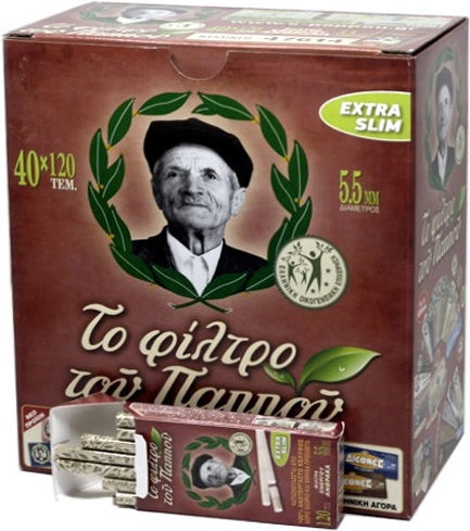 Tou Pappou Vată pentru țigări Carbon activat 5.6mm 120x40buc
